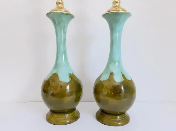 1960s Drip Glaze Lamps - Set of 2