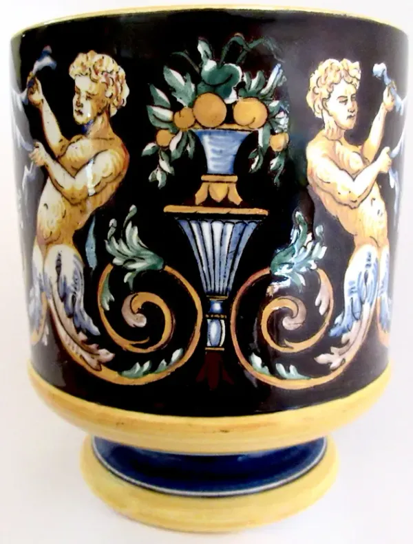 Gien French Faience Pedestal Cachepot - The Emporium Ltd.