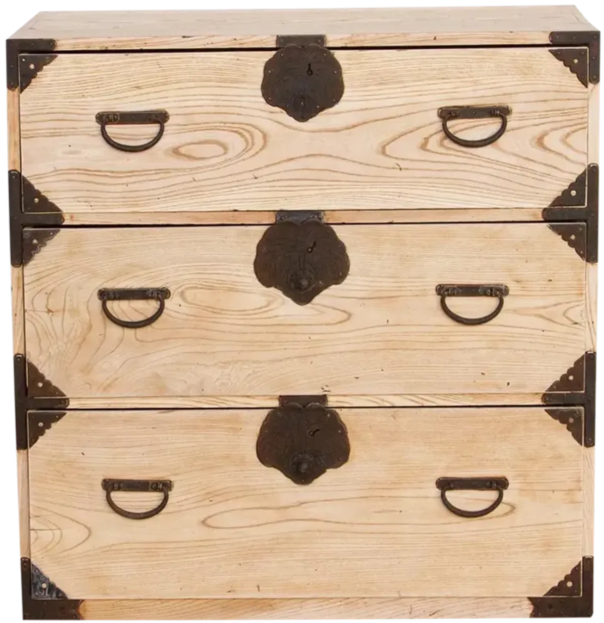 Antique Japanese Bleached Tansu Dresser