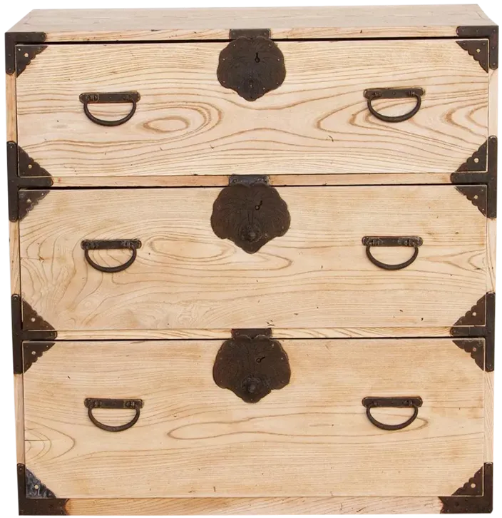 Antique Japanese Bleached Tansu Dresser