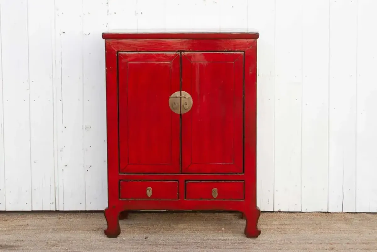 Red Lacquered Ming Style Cabinet