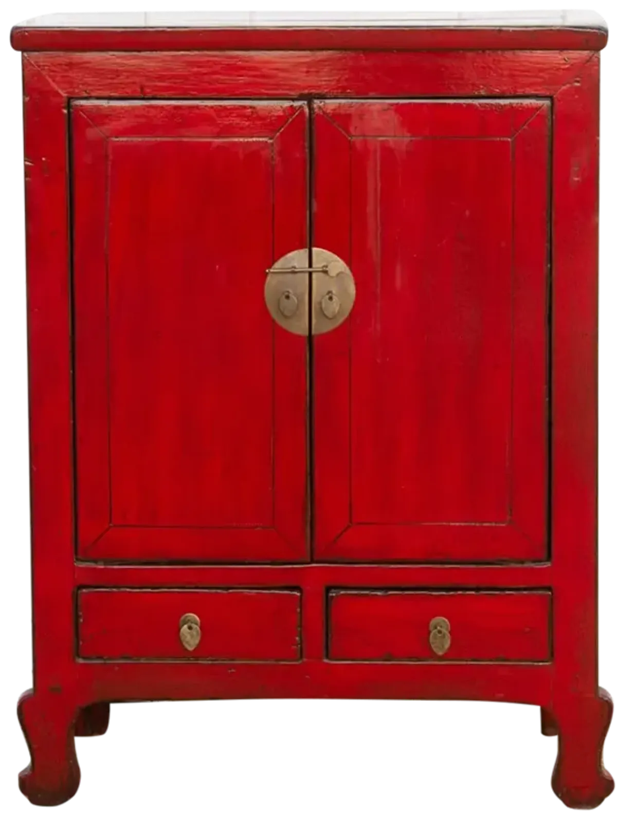 Red Lacquered Ming Style Cabinet