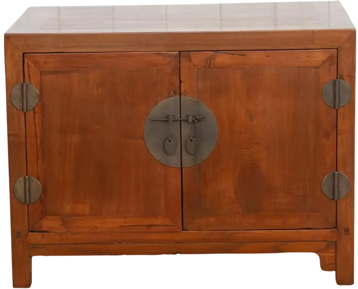 Mid-Century Walnut Brown Low Cabinet - de-cor