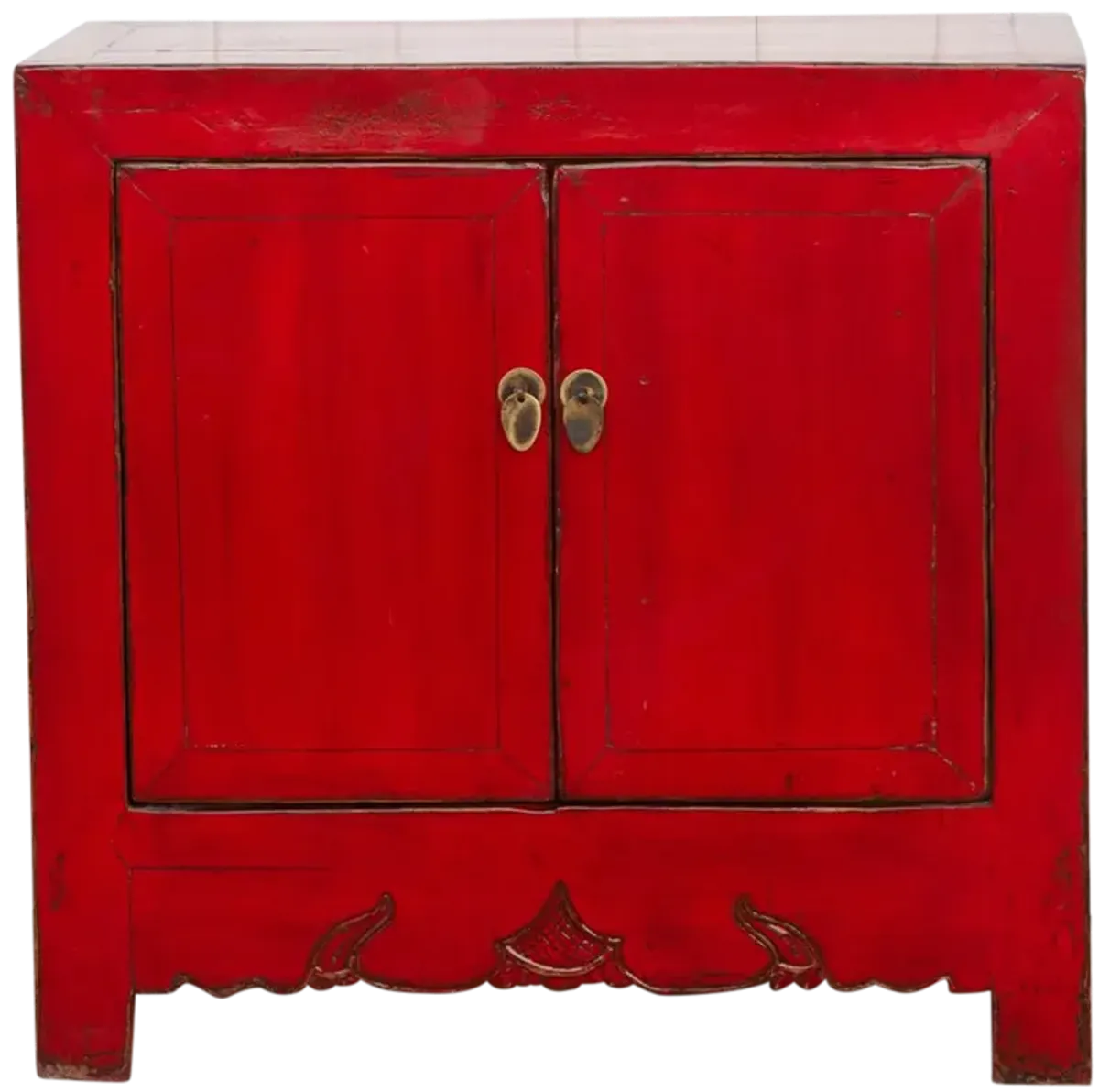 Two Door Ruby Red Chinese Cabinet