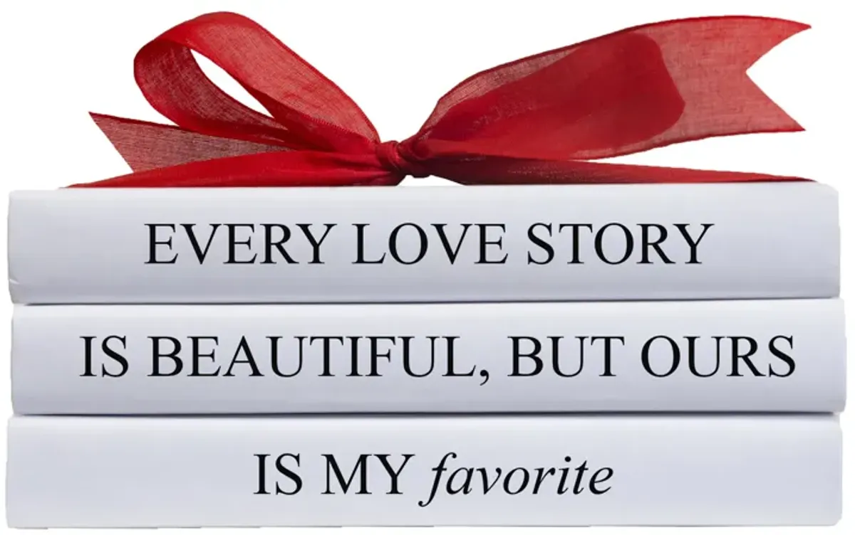 "Love Story" Decorative Quote Book Stack - Booth & Williams