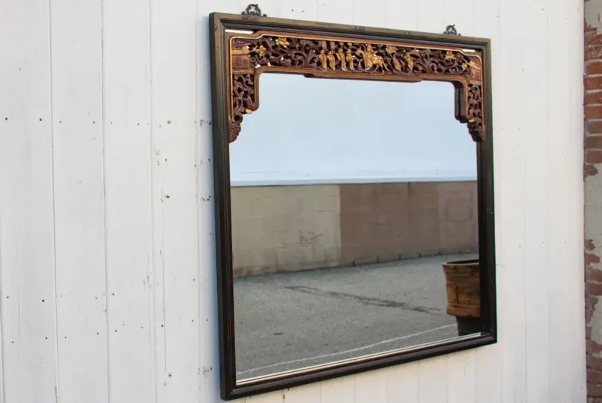 Large Finely Carved Chinoiserie Mirror