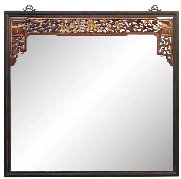 Large Finely Carved Chinoiserie Mirror