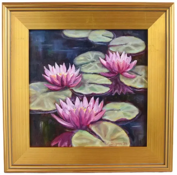 Pink & Lavender Water Lilies Painting