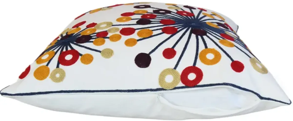 Abstract Woven Burst of Flowers Pillow
