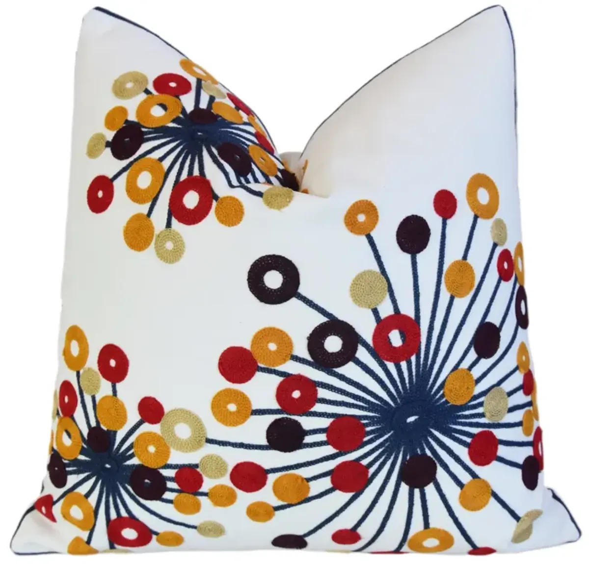 Abstract Woven Burst of Flowers Pillow