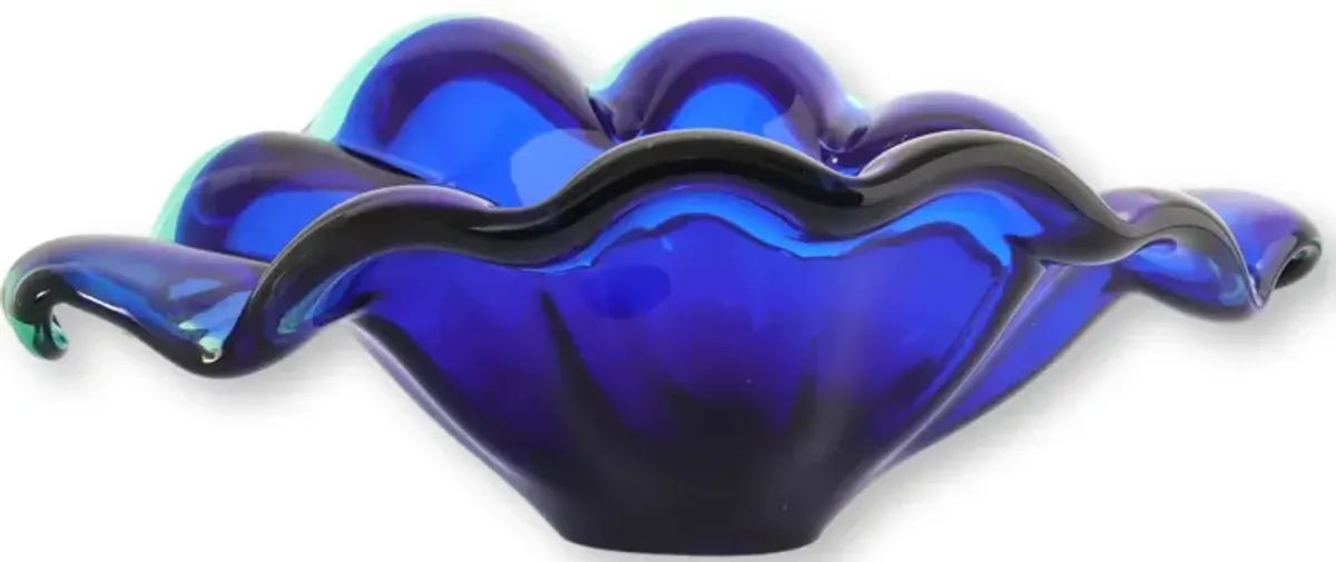 Italian Cobalt Murano Glass Centerpiece