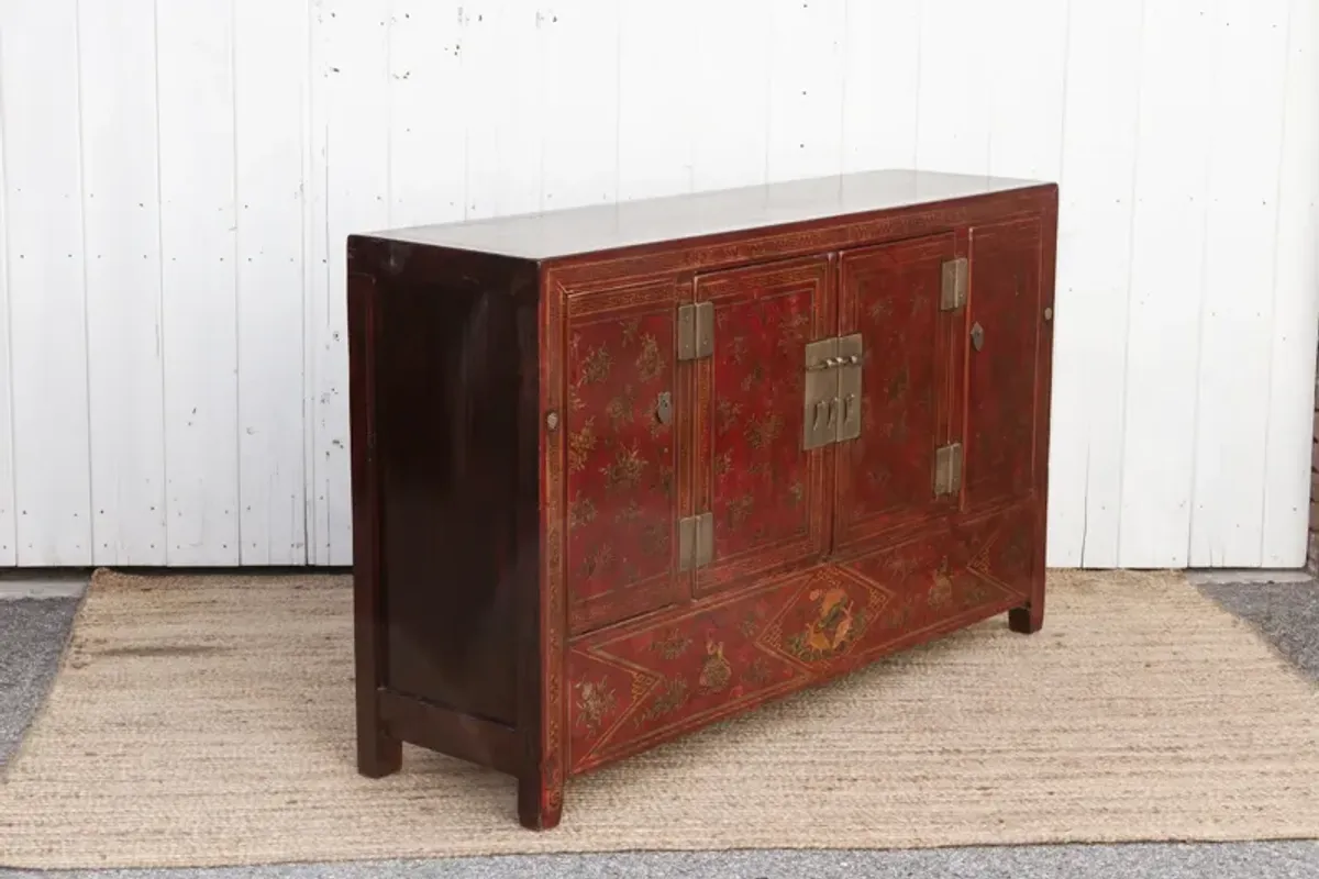 Red & Gold Chinoiserie Sideboard