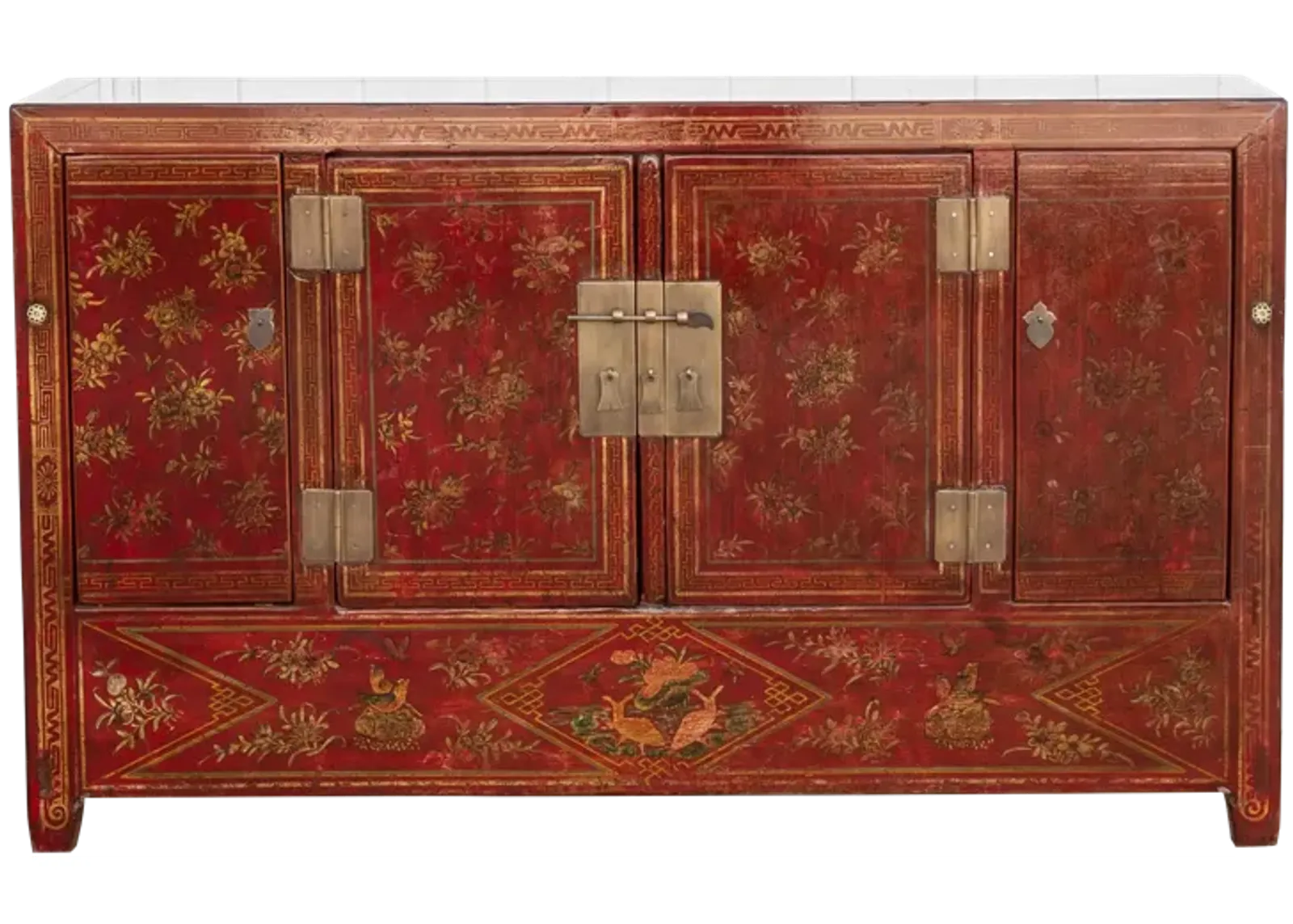 Red & Gold Chinoiserie Sideboard