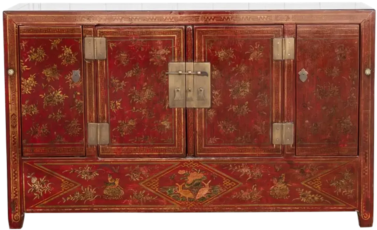 Red & Gold Chinoiserie Sideboard