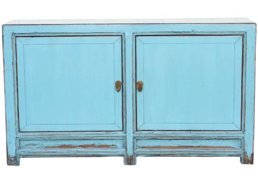 Two Door Ocean Blue Buffet Cabinet