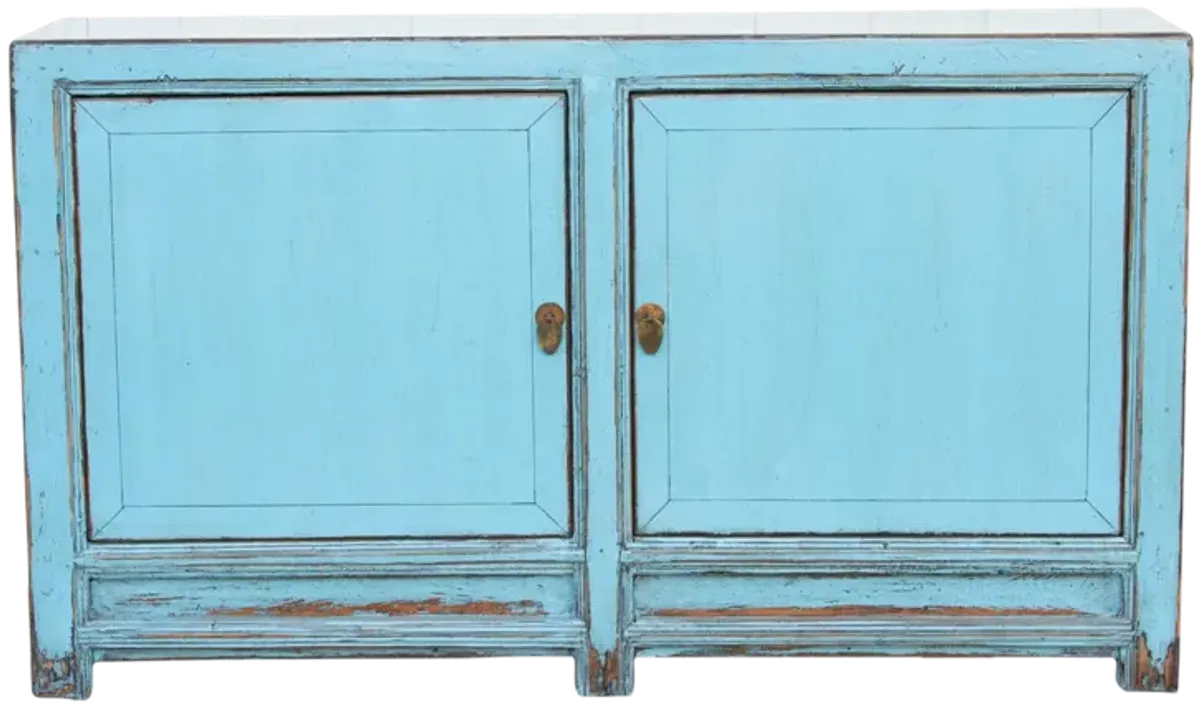 Two Door Ocean Blue Buffet Cabinet - de-cor