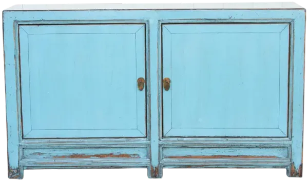 Two Door Ocean Blue Buffet Cabinet - de-cor