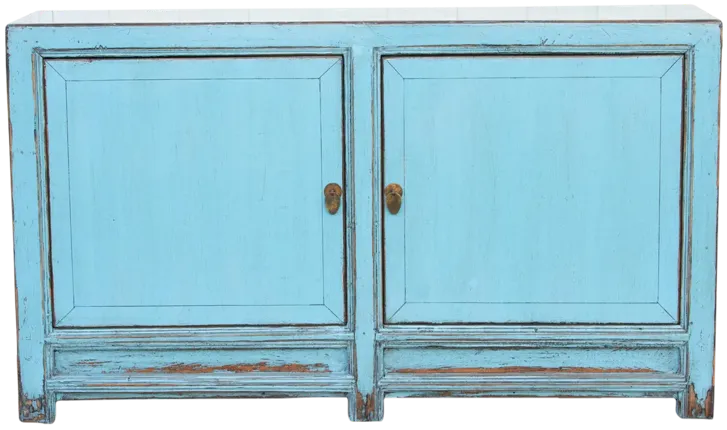 Two Door Ocean Blue Buffet Cabinet