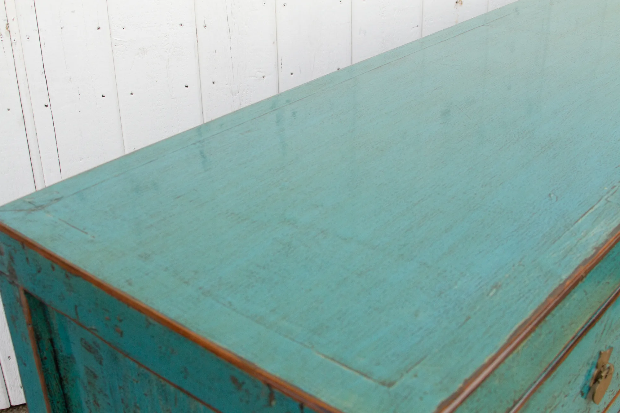 Lacquered Blue Topaz Asian Sideboard