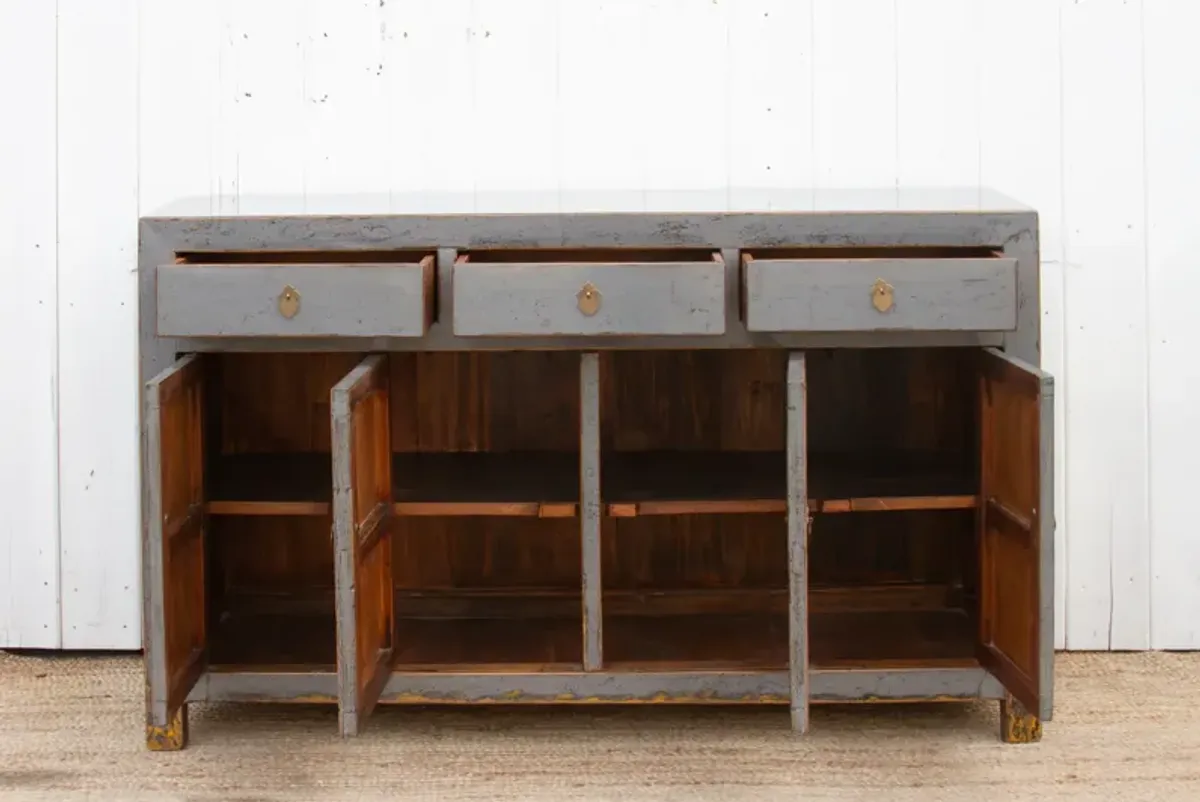 Lacquered Stone Gray Sideboard Cabinet