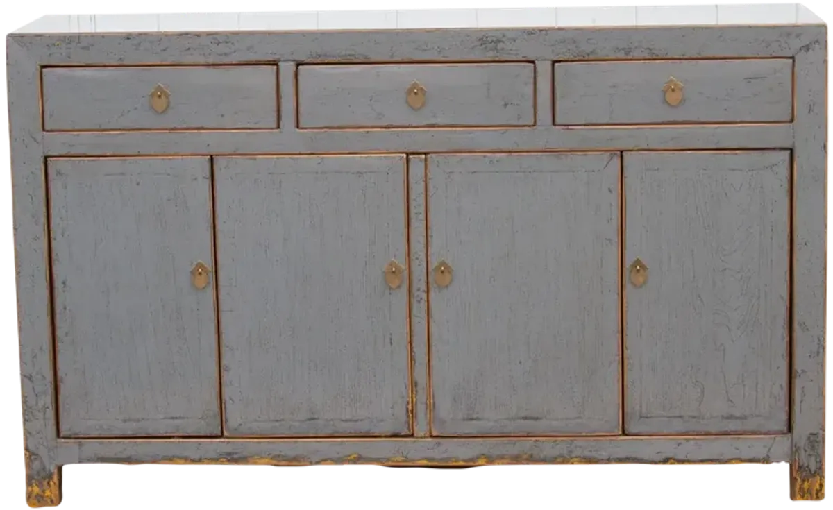 Lacquered Stone Gray Sideboard Cabinet