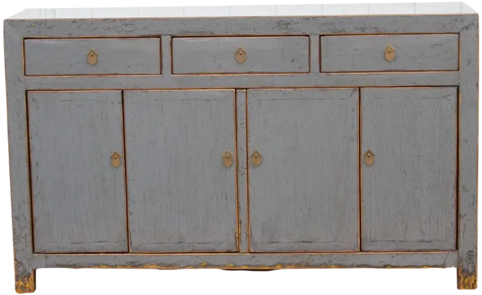 Lacquered Stone Gray Sideboard Cabinet