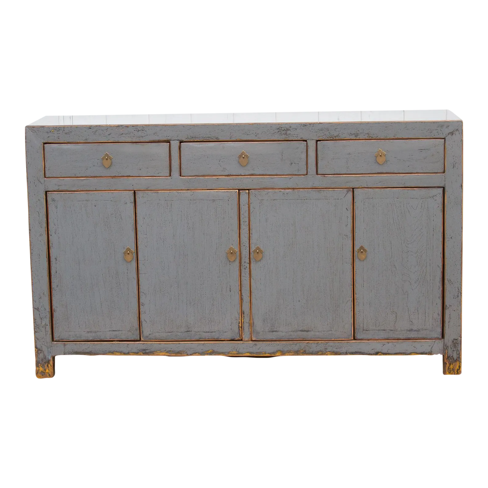 Lacquered Stone Gray Sideboard Cabinet