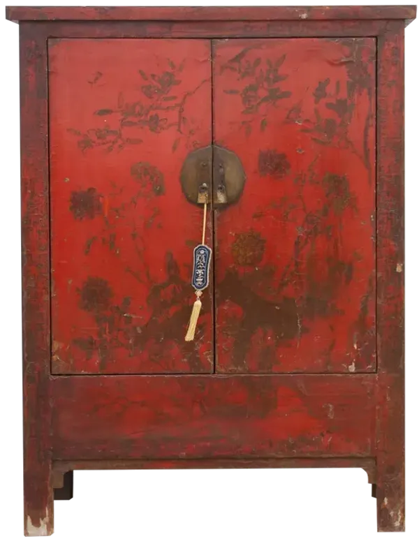 Antique Chinoiserie Armoire Cabinet