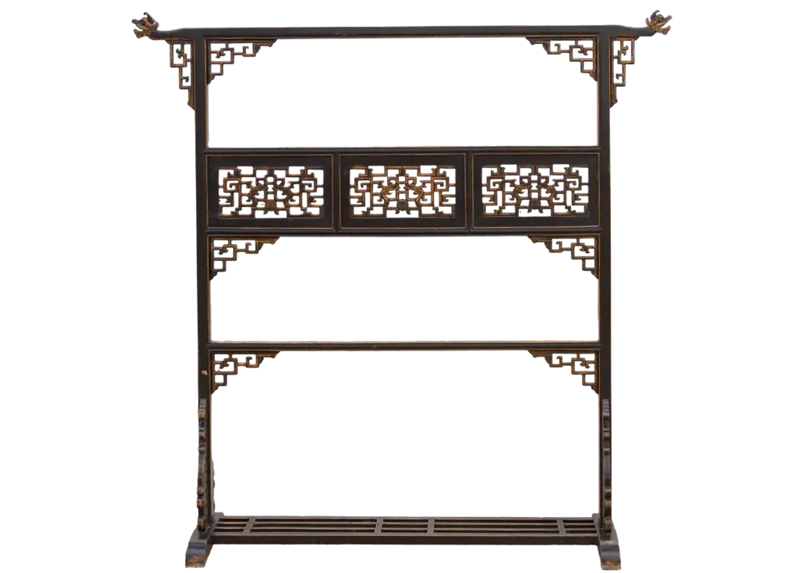 Finely Carved Lattice Wood Rack