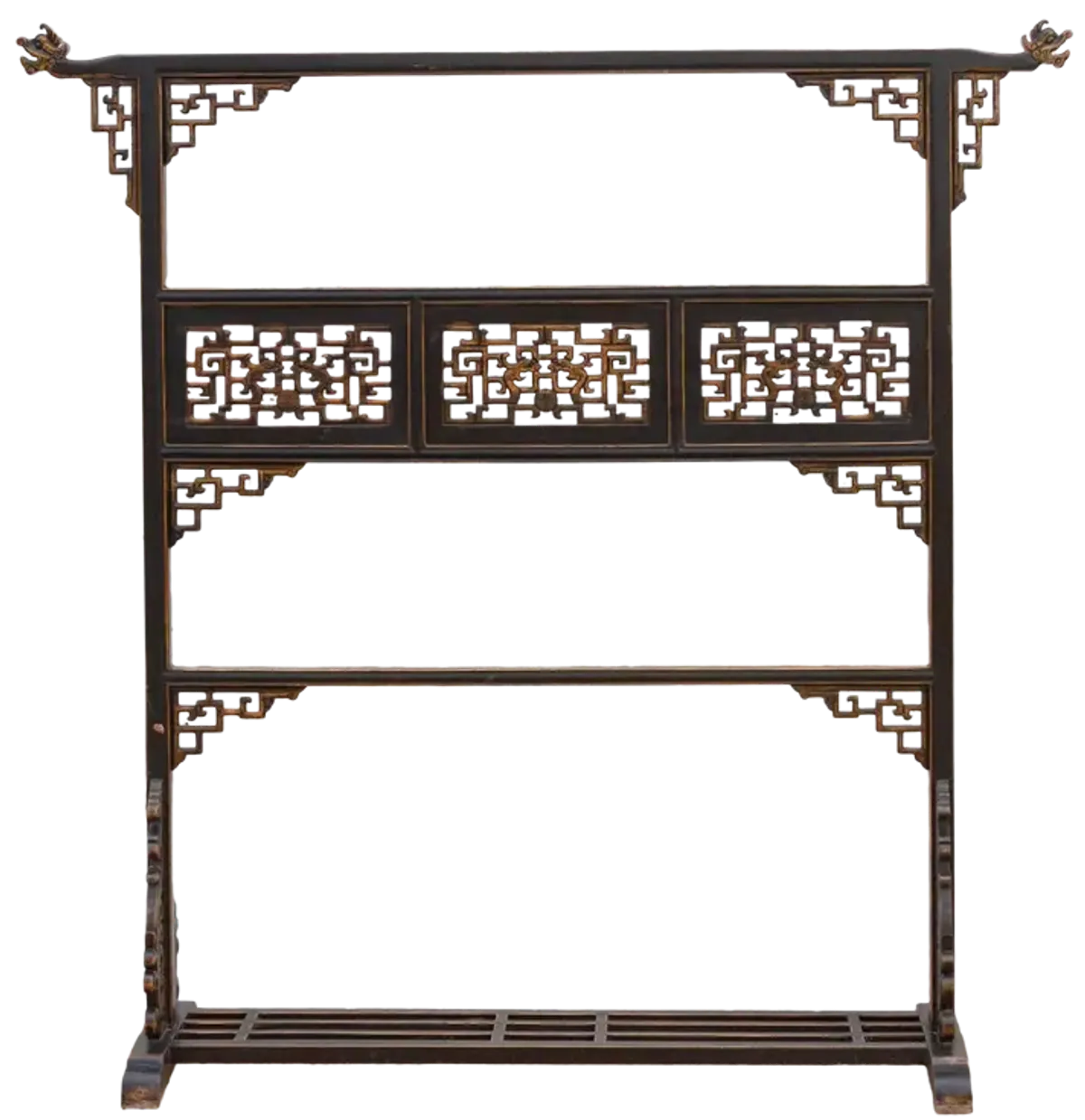 Finely Carved Lattice Wood Rack