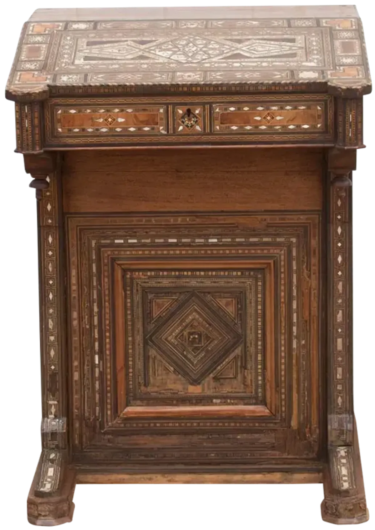 Antique Marquetry Inlay Secretary - de-cor