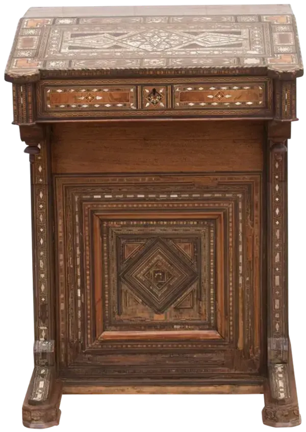 Antique Marquetry Inlay Secretary - de-cor