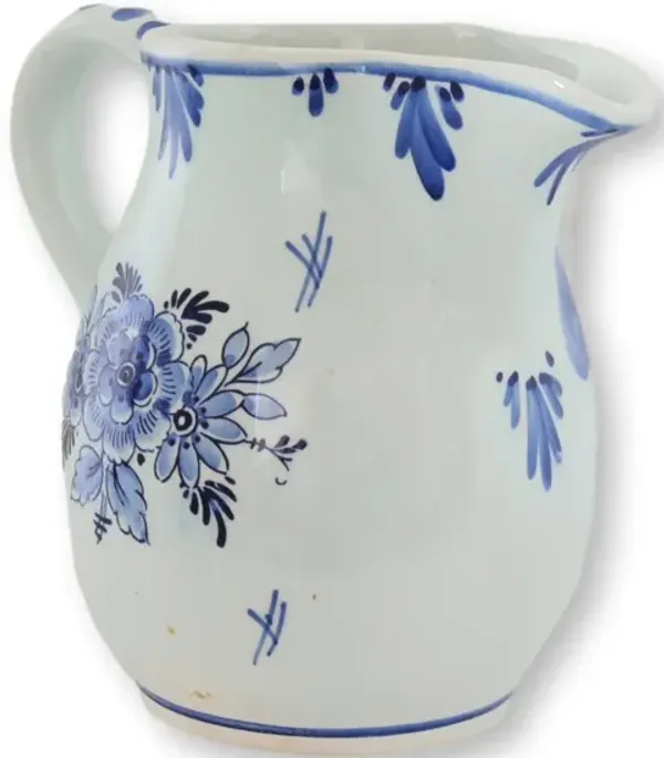 Holland Delft Water Pitcher - Rose Victoria - Blue
