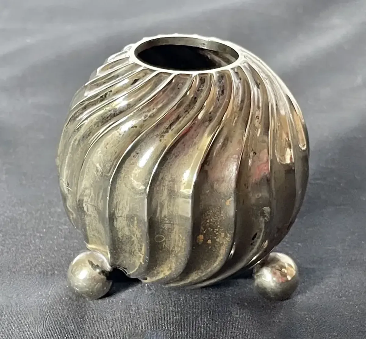 Brass/Silverplated Swirl Vase