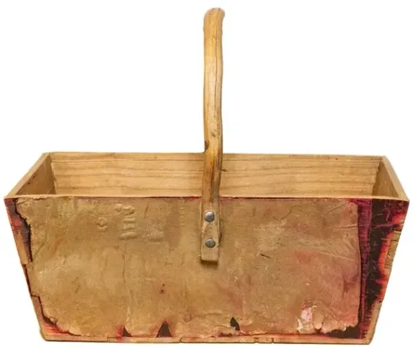 Antique Stripped Wood English Basket