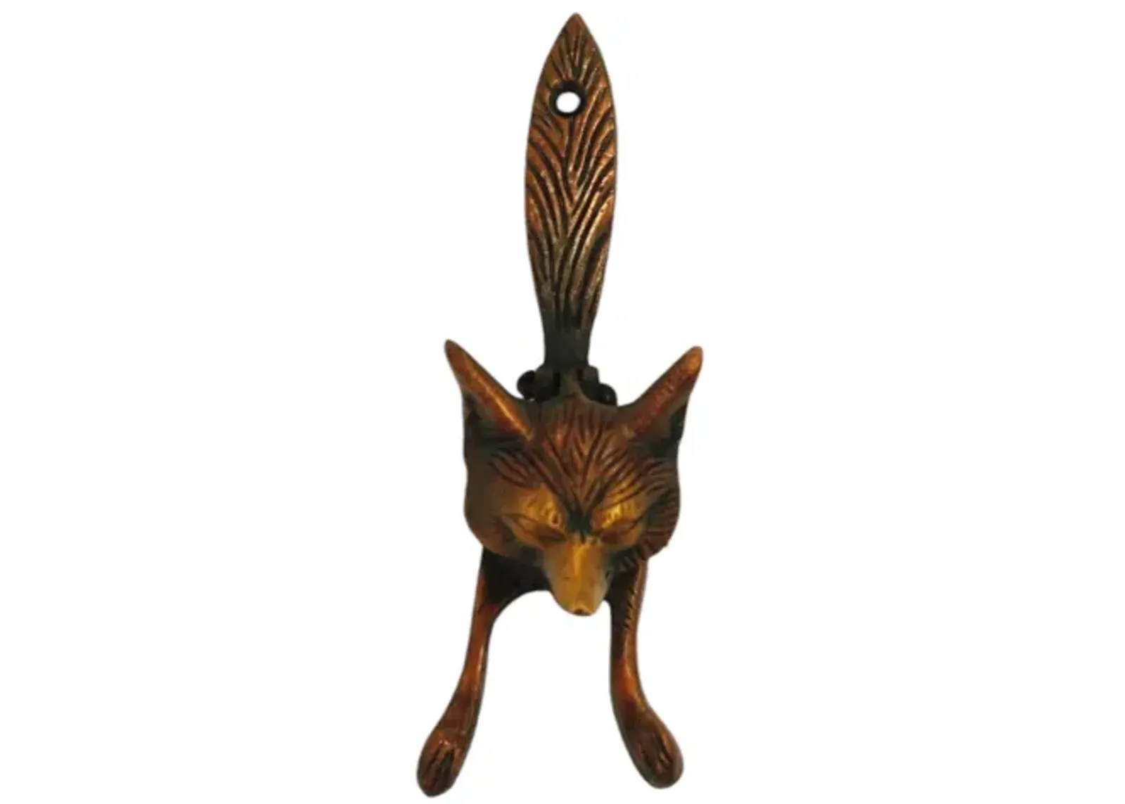 Little Fox Red Brass Door Knocker