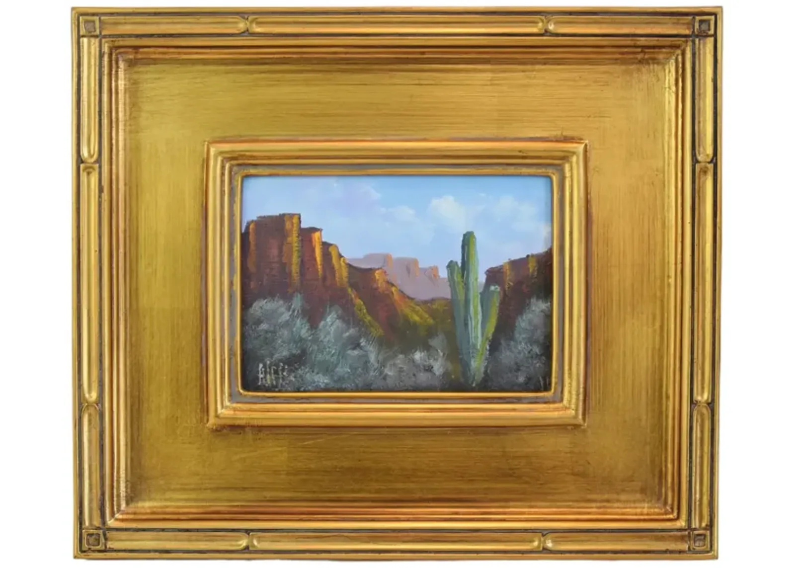 Canyon & Cactus Landscape Oil Painting