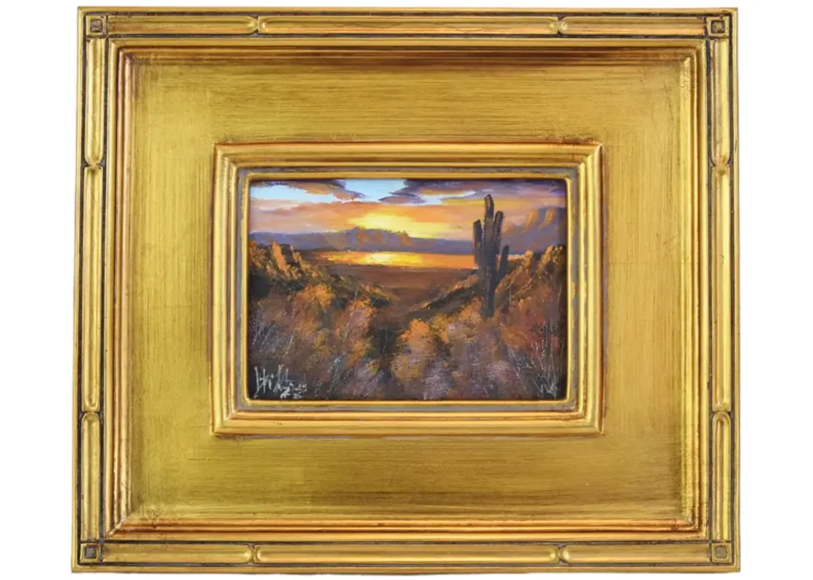 Southwestern Canyon & Cactus Painting