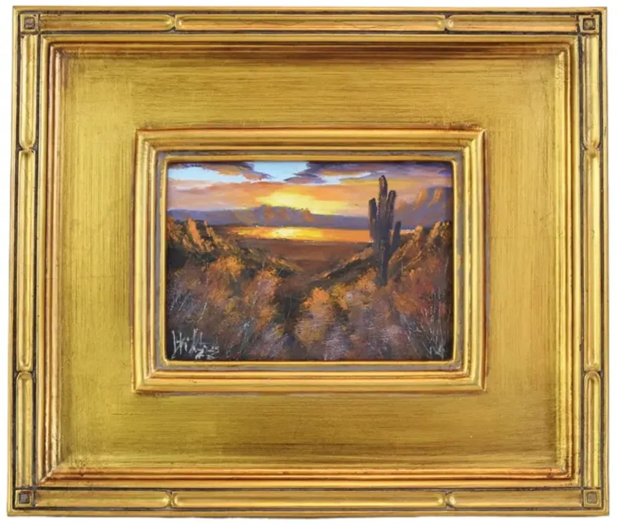 Southwestern Canyon & Cactus Painting