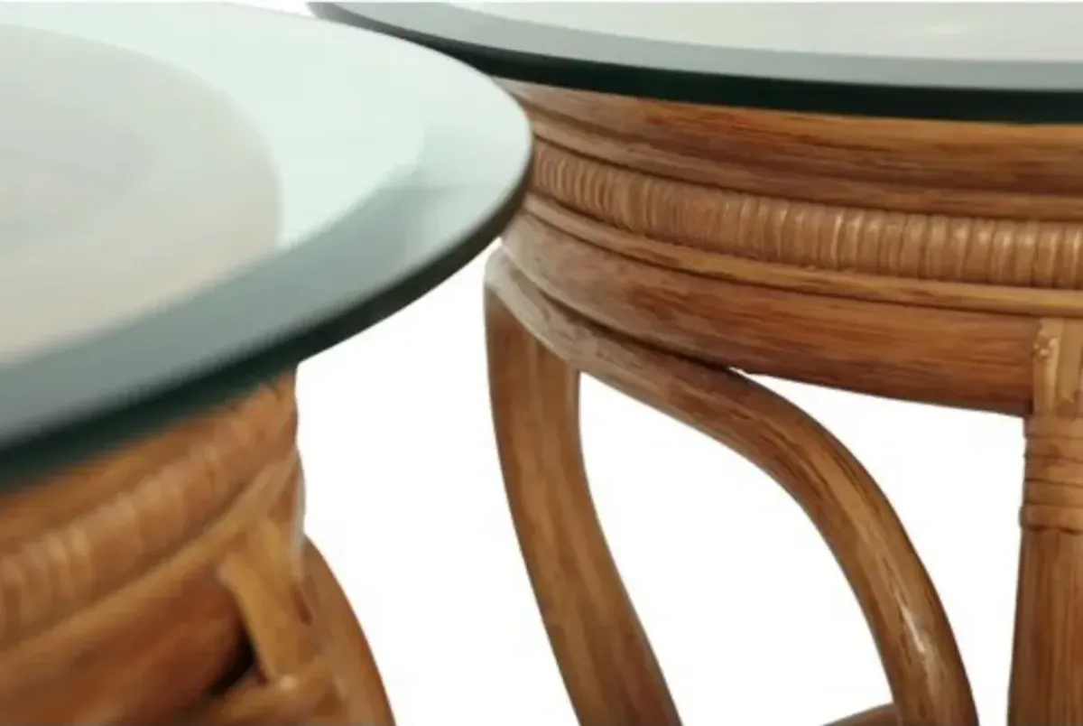 Bamboo - Rattan and Glass Patio Set - 5pcs - Interesting Things