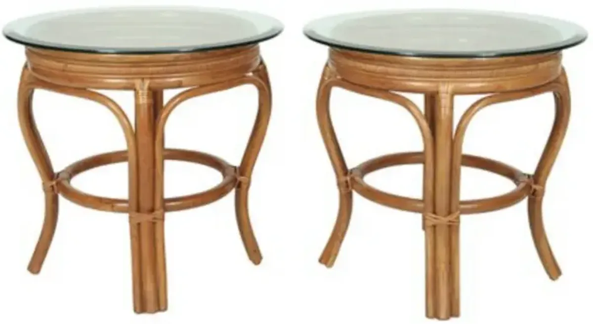 Bamboo - Rattan and Glass Patio Set - 5pcs - Interesting Things