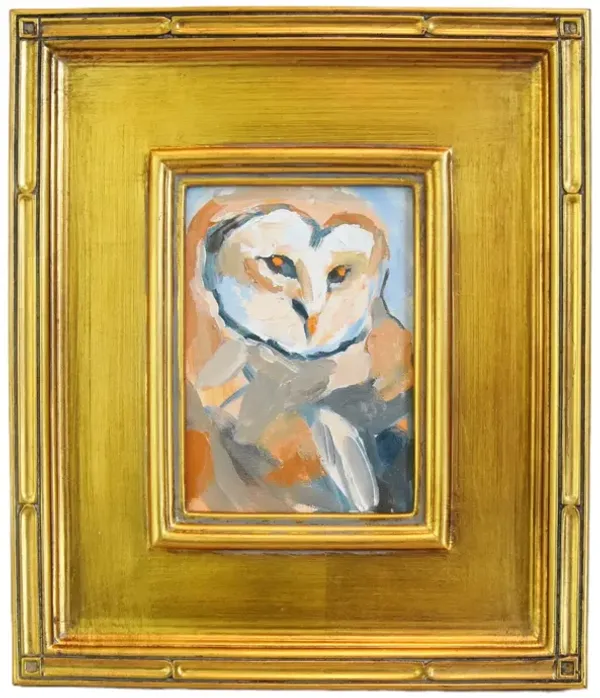 Wildlife Farmhouse Barn Owl Oil Painting