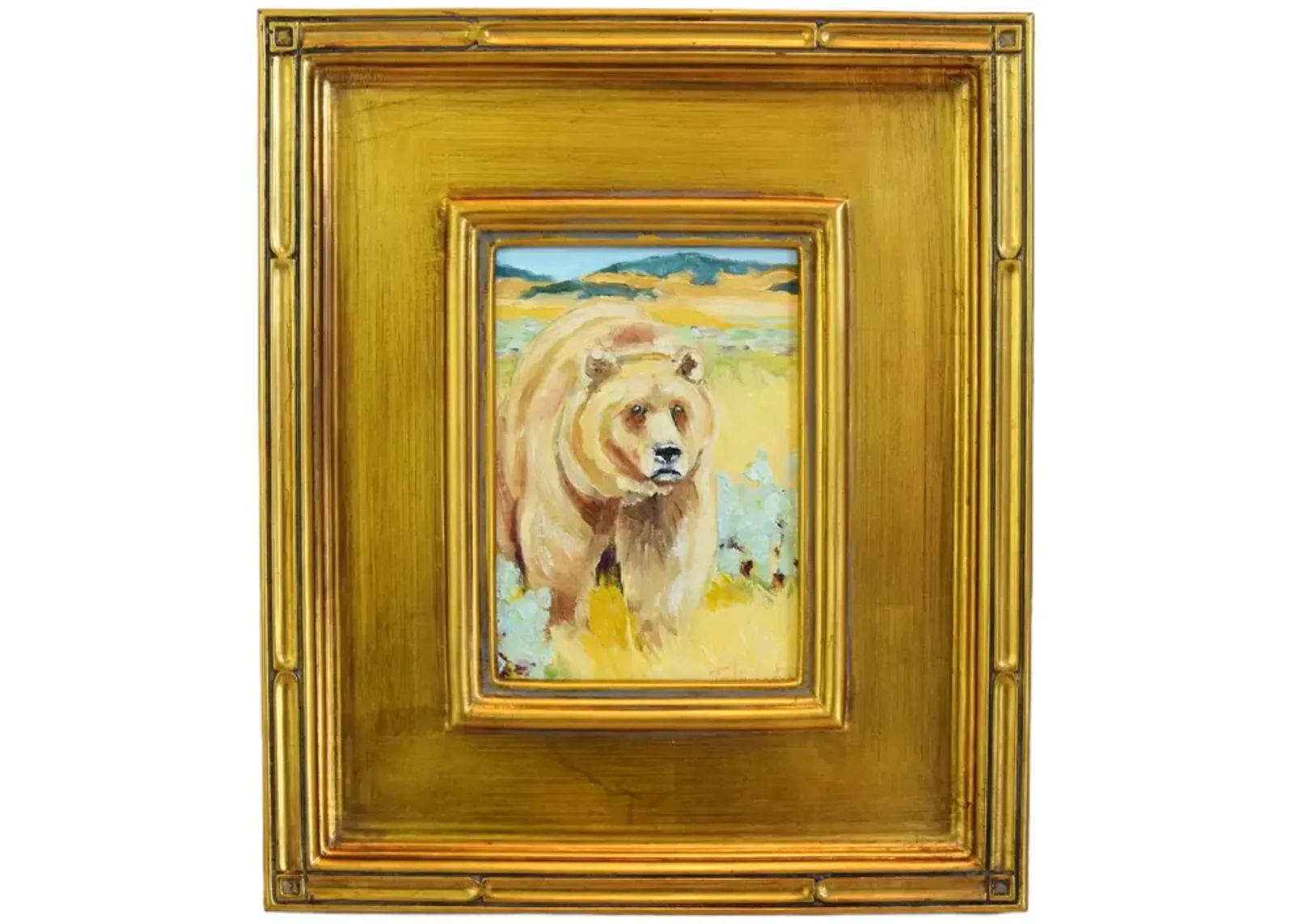 Brown Grizzly Bear Portrait Oil Painting