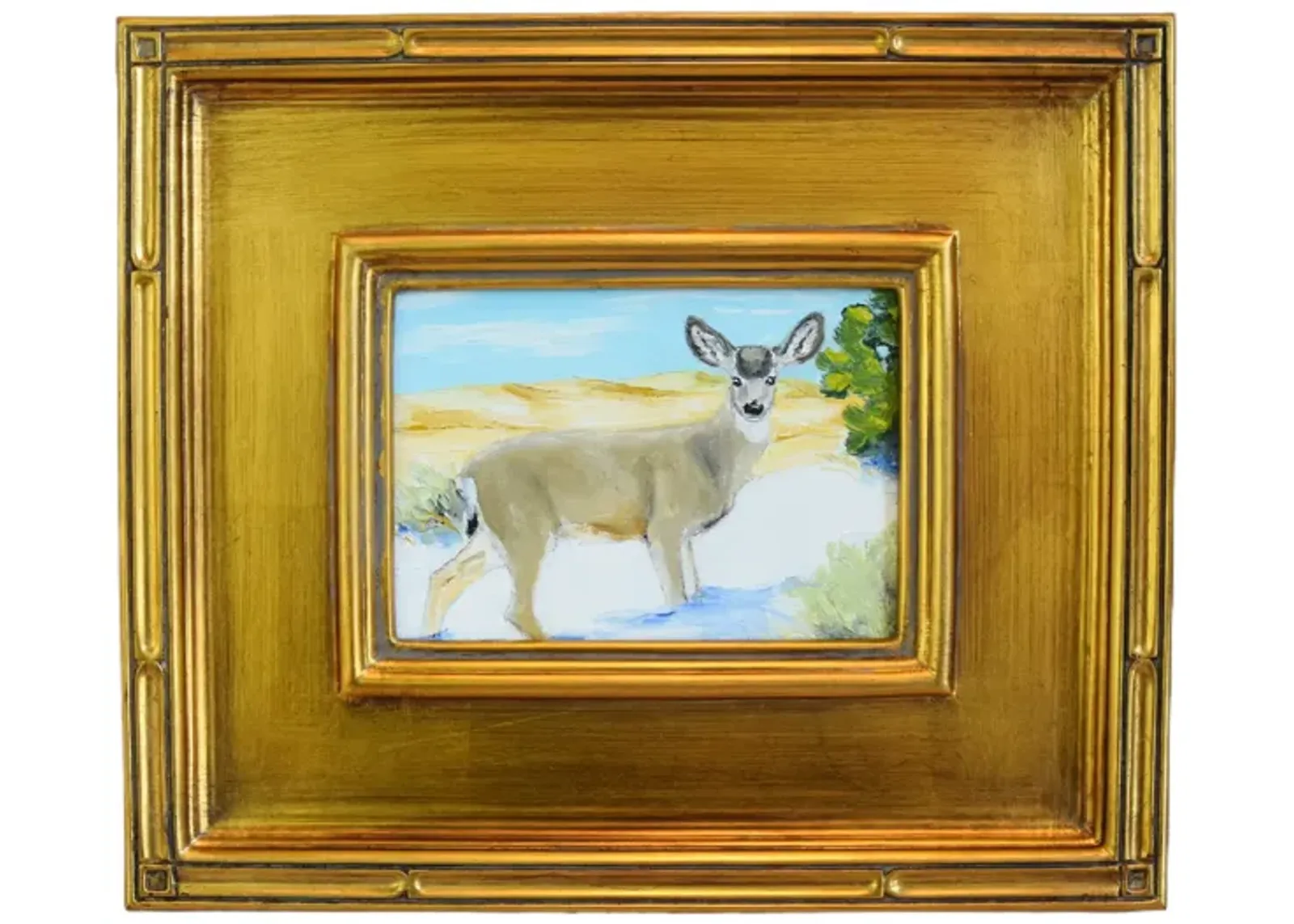 Mule Deer Portrait Landscape Painting