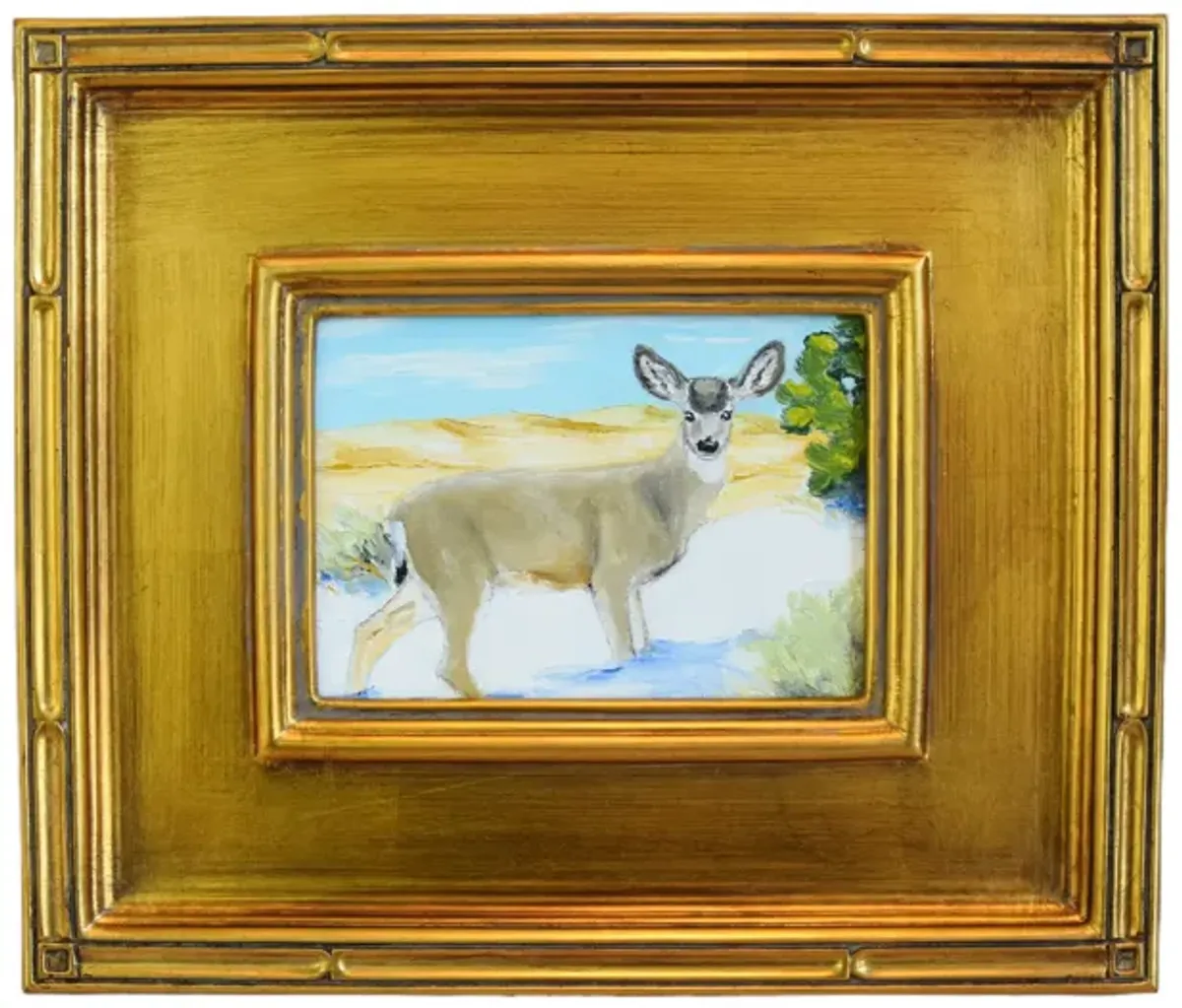 Mule Deer Portrait Landscape Painting