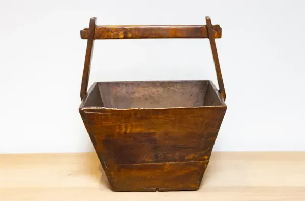 Traditional Asian Wooden Basket