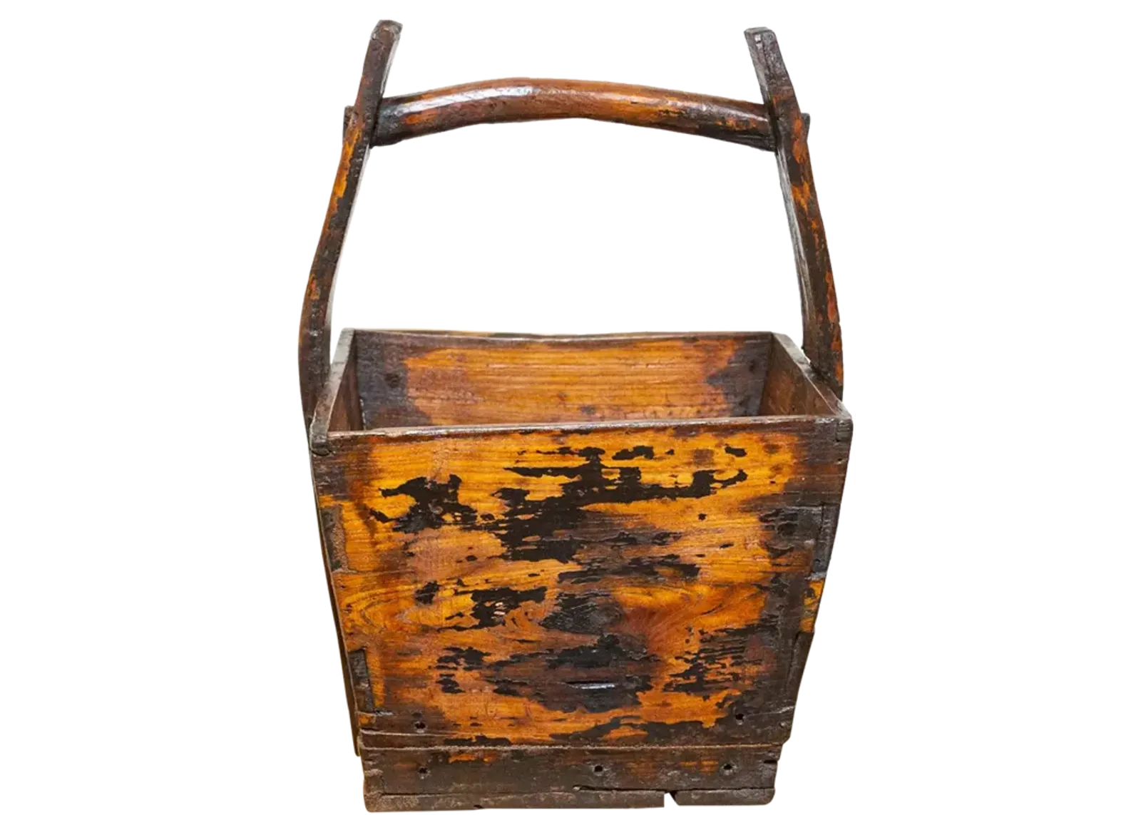 Weathered Wooden Asian Basket