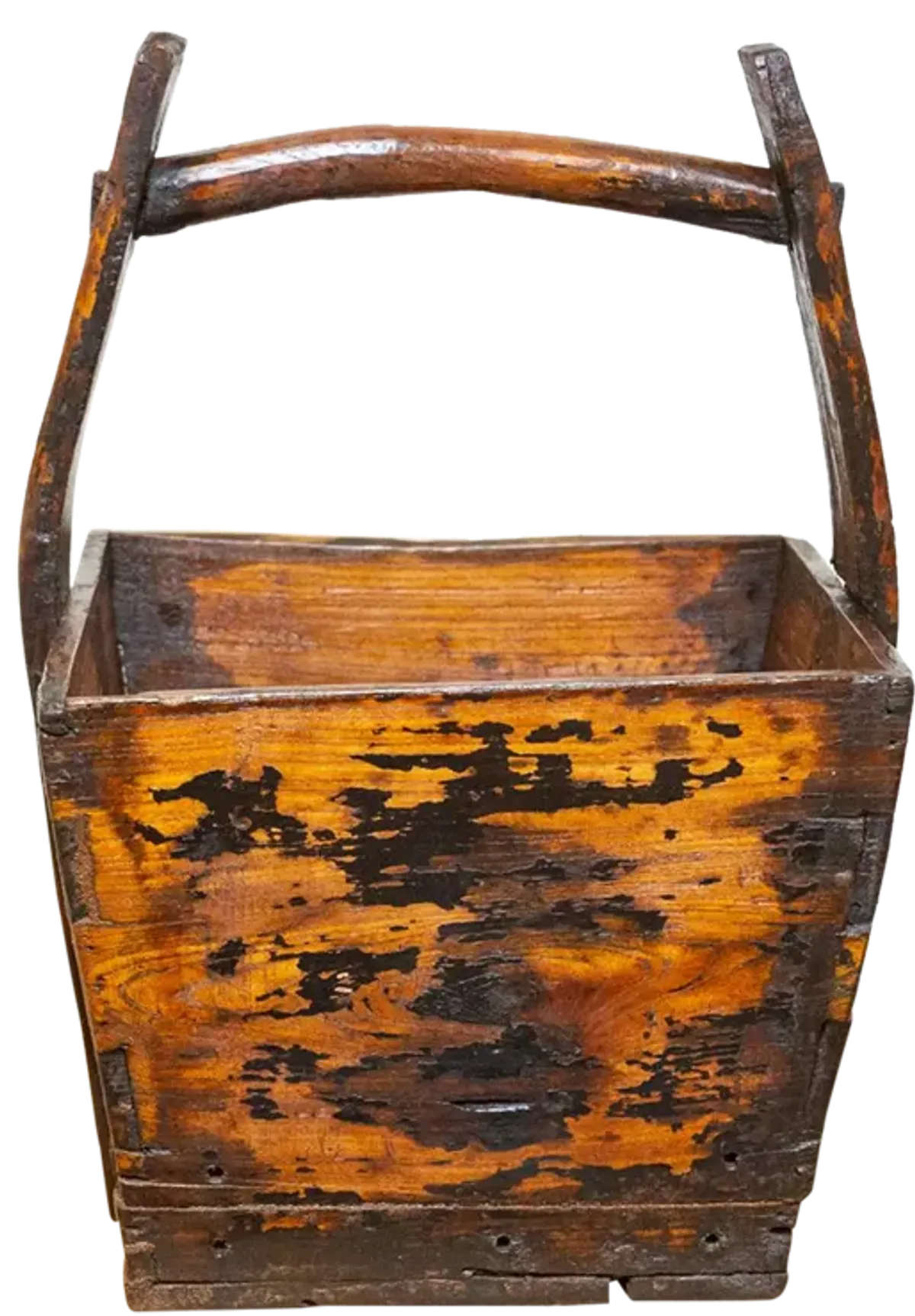 Weathered Wooden Asian Basket