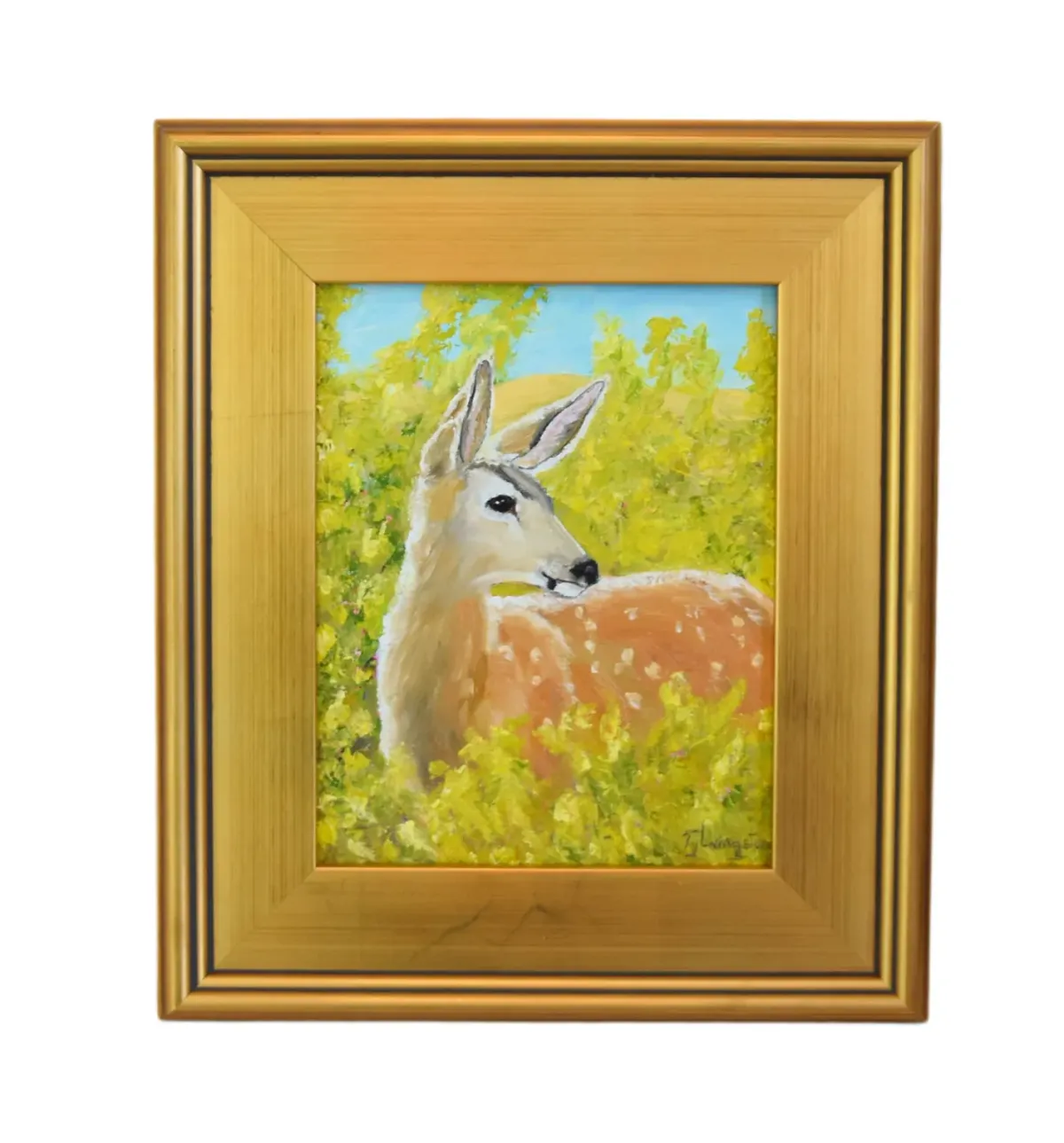Fawn Deer Portrait Landscape Painting