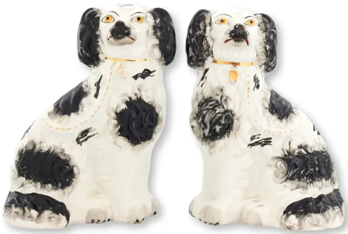 Antique English Staffordshire Dogs - Set of 2